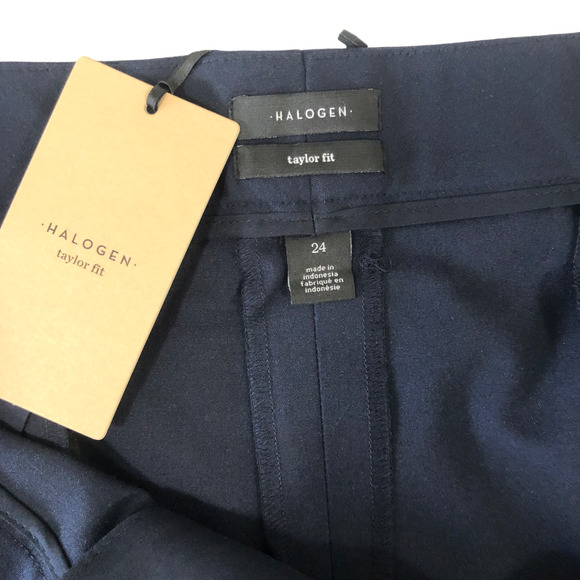 Halogen Taylor Fit Navy Blue Slim Leg Business dressy Pants Plus Size 24 NWT - Picture 8 of 9